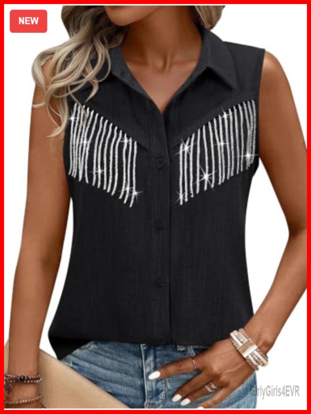 Western Cowgirl Fringe Button Down Shirt Country Concert Rodeo Top